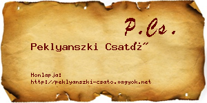 Peklyanszki Csató névjegykártya